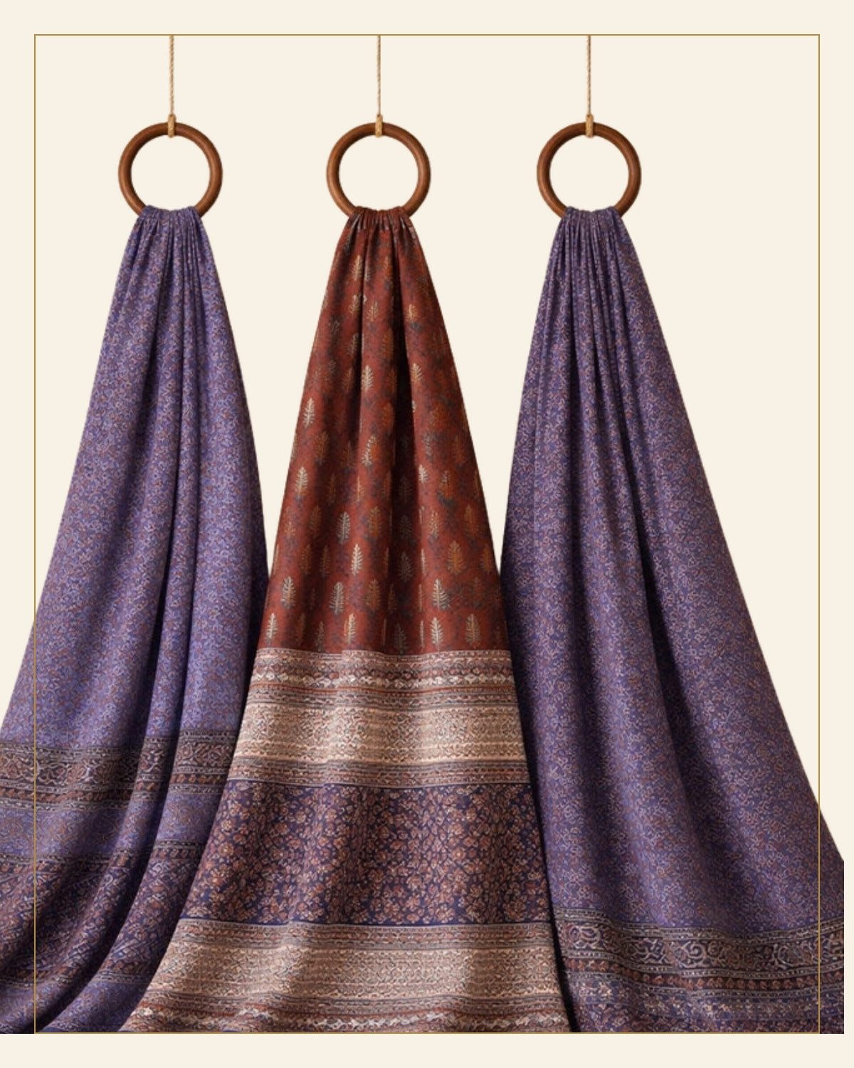 Hand Block Printed Bagh Cotton Suit – 3 Piece Unstitched — Saptadhārā detail
