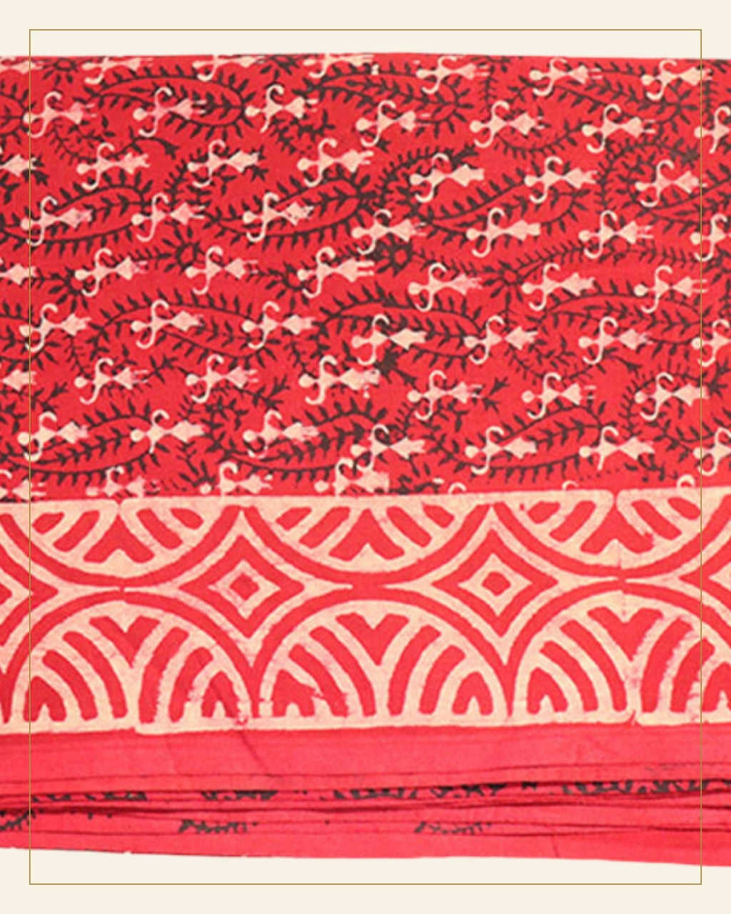 Handcrafted Dabu Print Cotton Dress Material – 3 Piece Set — Saptadhārā detail