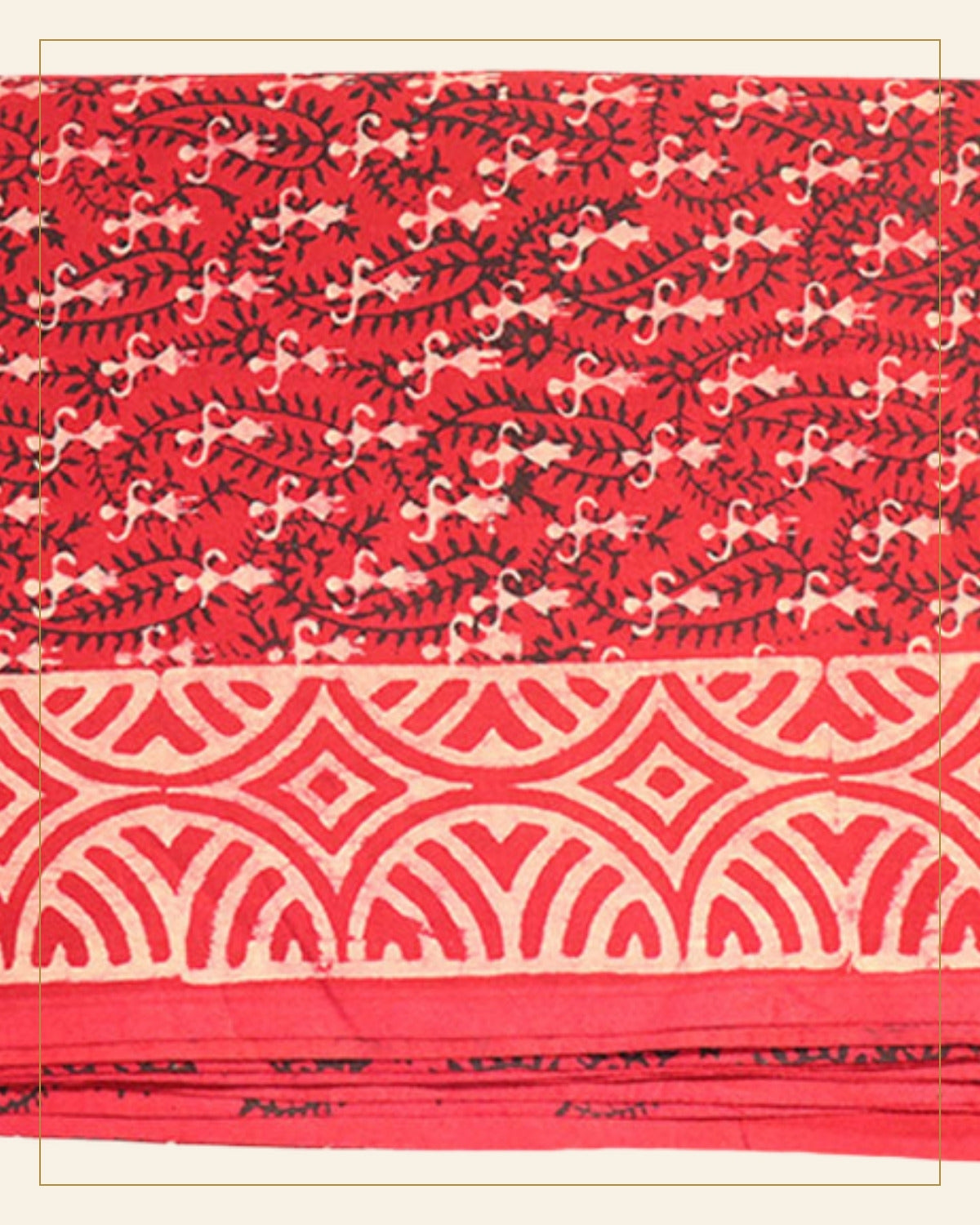Handcrafted Dabu Print Cotton Dress Material – 3 Piece Set — Saptadhārā detail