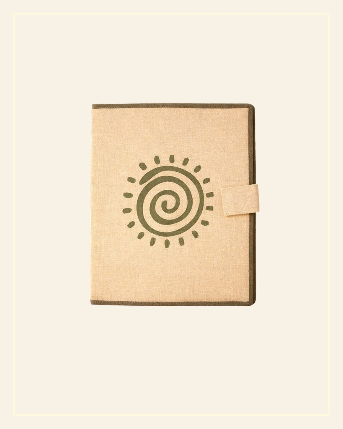 Handcrafted fabric file folder – Spiral Folk Motiif — Saptadhārā