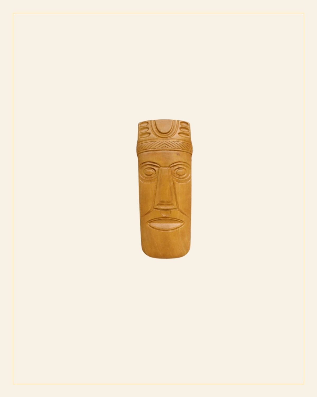 Hand-Carved Solid Teak Wood Tribal Face Mask Wall Hanging ( medium size  ) — Saptadhārā