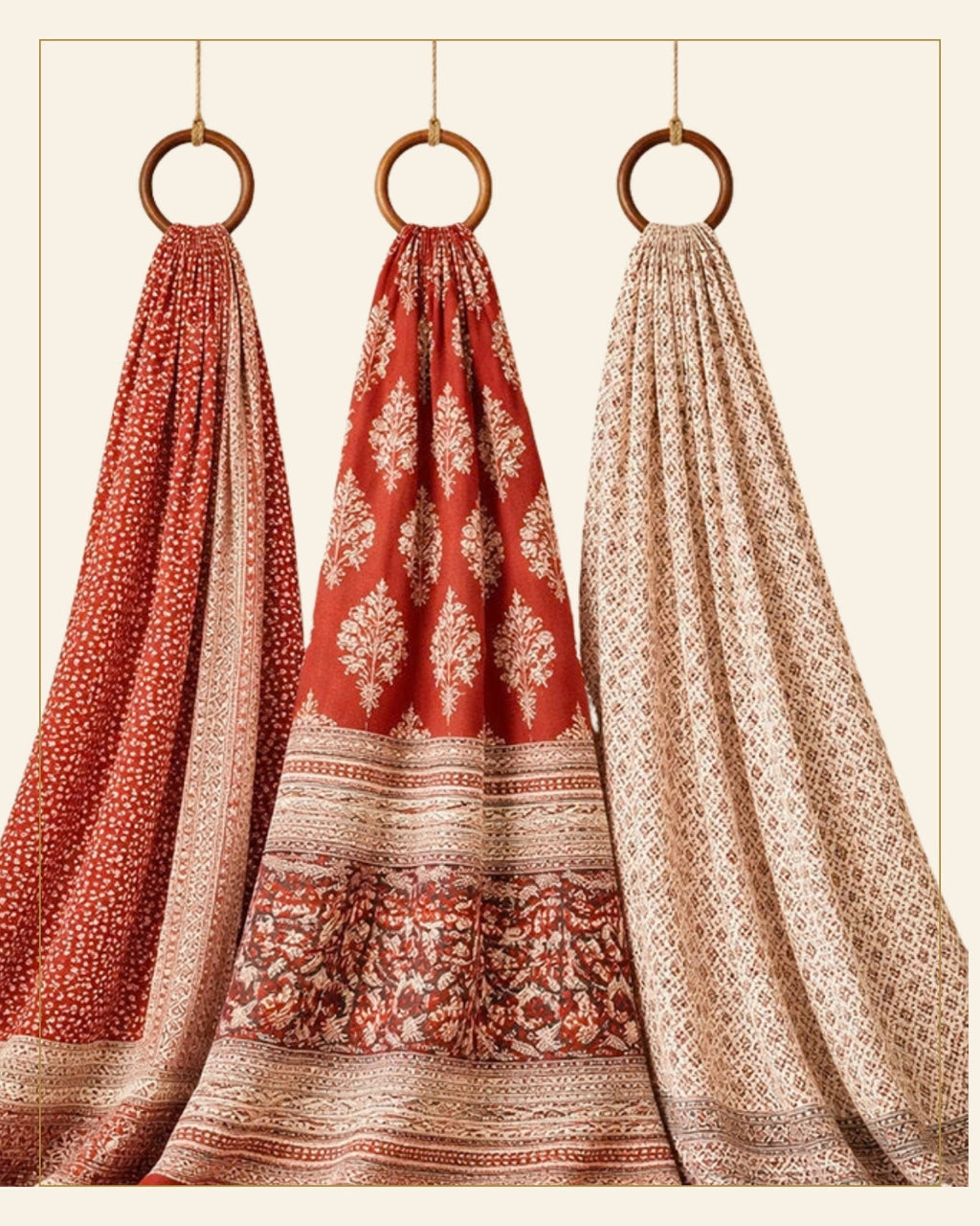 Hand Block Printed Bagh Cotton Suit – 3 Piece Unstitched — Saptadhārā detail