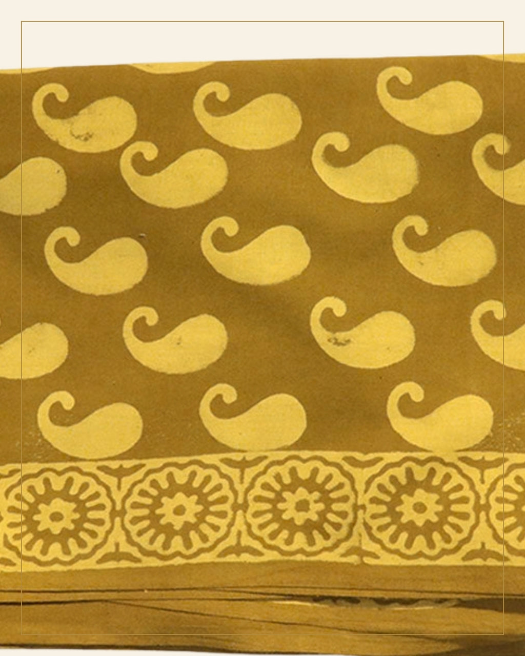 Handcrafted Dabu Print Cotton Dress Material – 3 Piece Set — Saptadhārā detail