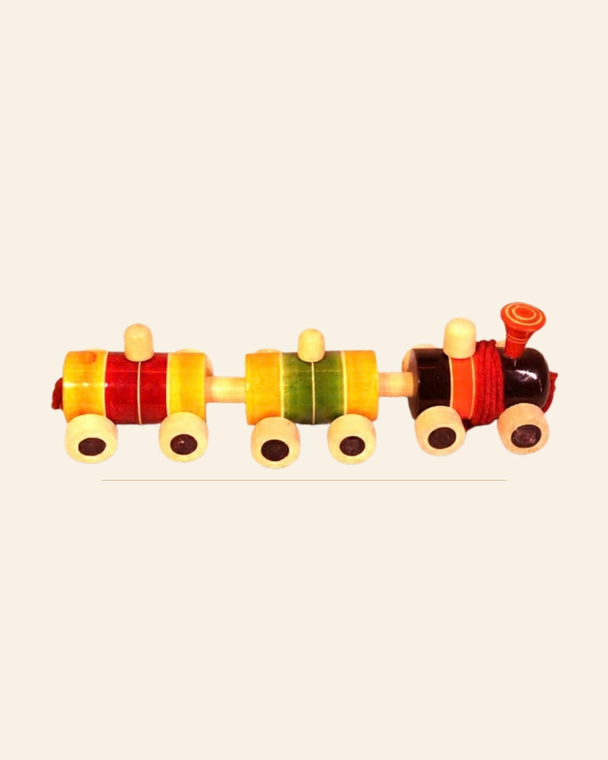 Sheesham Wooden Pull-Along Train Toy · Budhni Lacquerware — Saptadhārā studio