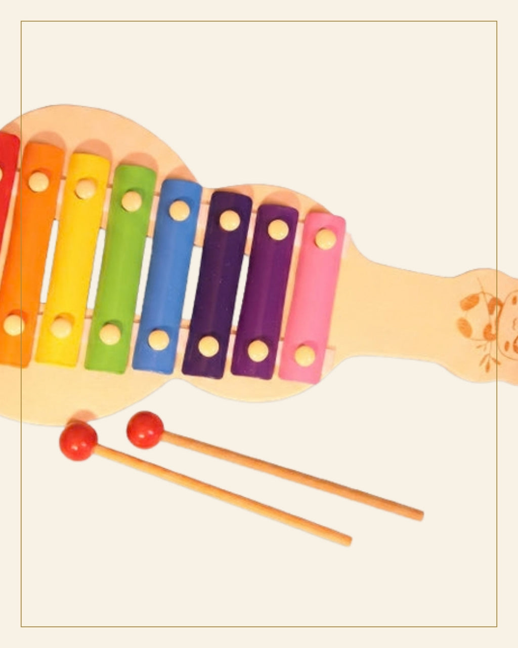 Sheesham Wooden Xylophone Toy · Budhni Lacquerware — Saptadhārā detail