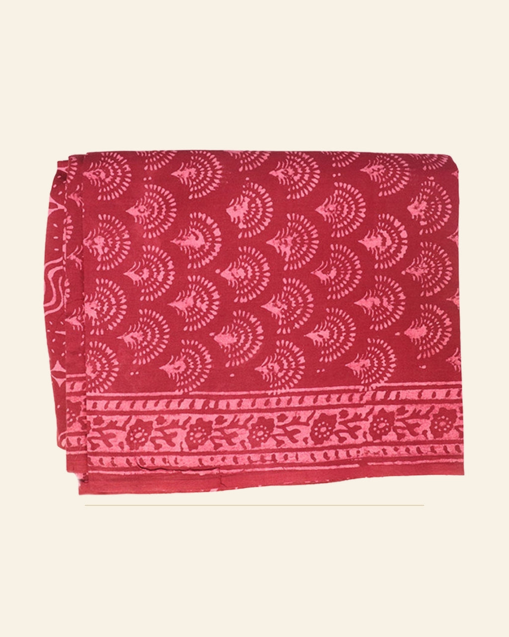 Gulabi Dabu Print Cotton Dress Material — Saptadhārā studio