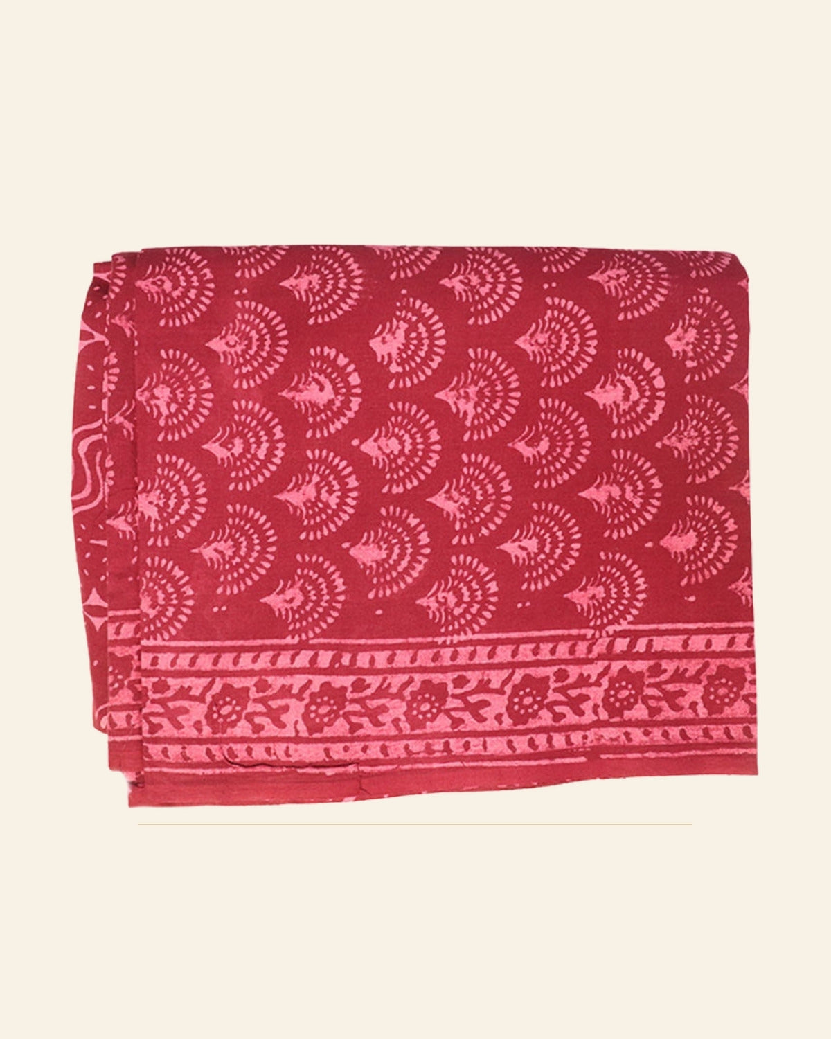 Gulabi Dabu Print Cotton Dress Material — Saptadhārā studio
