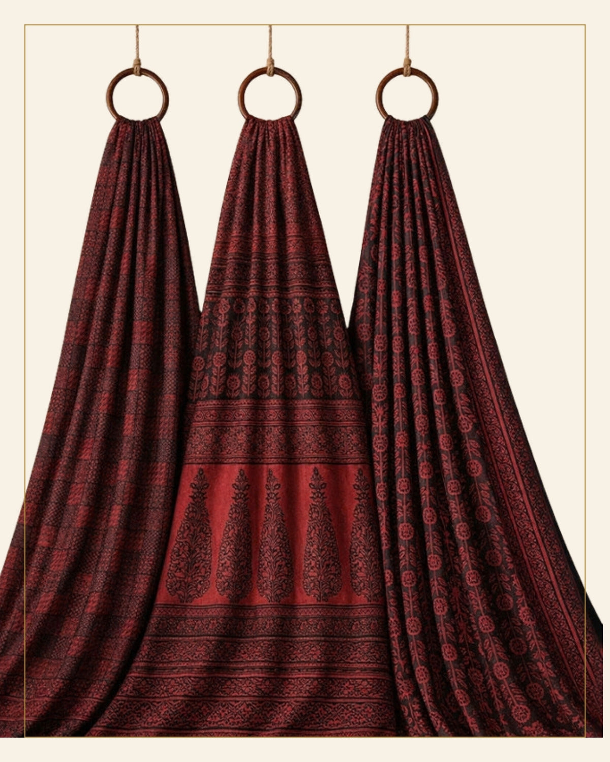 Hand Block Printed Bagh Cotton Suit – 3 Piece Unstitched — Saptadhārā detail