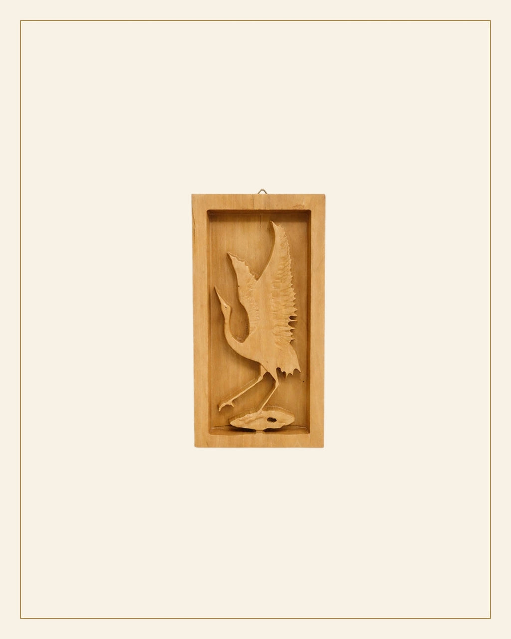 Hand-Carved Wooden Bird Frame Wall Hanging (small size ) — Saptadhārā