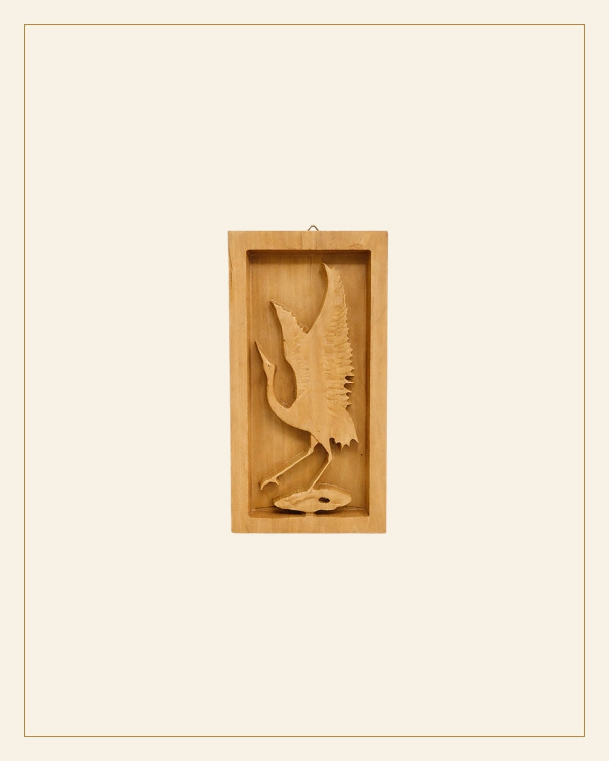 Hand-Carved Wooden Bird Frame Wall Hanging (small size ) — Saptadhārā