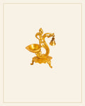 Brass Peacock Oil Lamp with Hanging Bell · Bell Metal — Saptadhārā