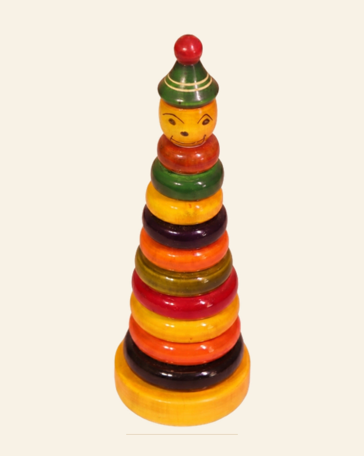 Sheesham Wooden Stacking Ring Toy · Budhni Lacquerware — Saptadhārā studio