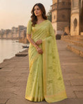 Styled image: model wearing the Dhani Chanderi Silk & Cotton Saree