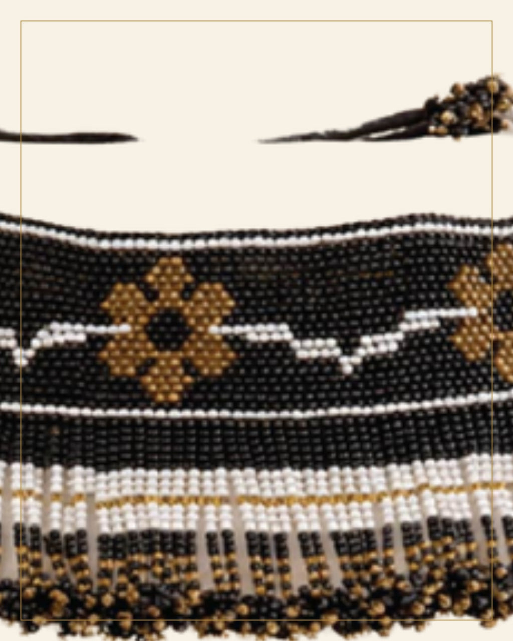 Handcrafted Beaded Choker Necklace Set with Earrings — Saptadhārā detail