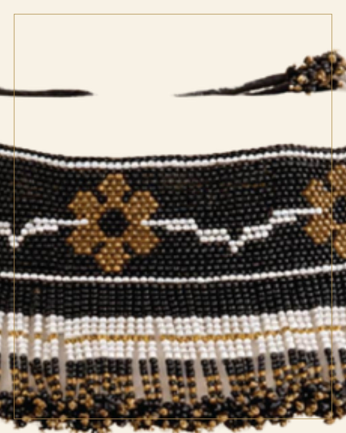 Handcrafted Beaded Choker Necklace Set with Earrings — Saptadhārā detail