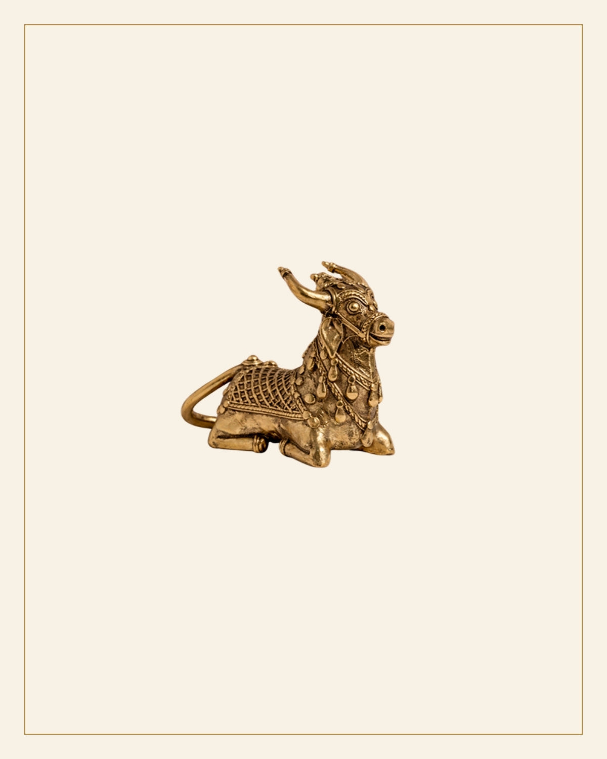 Handcrafted Bhareva Brass Nandi Showpiece — Saptadhārā