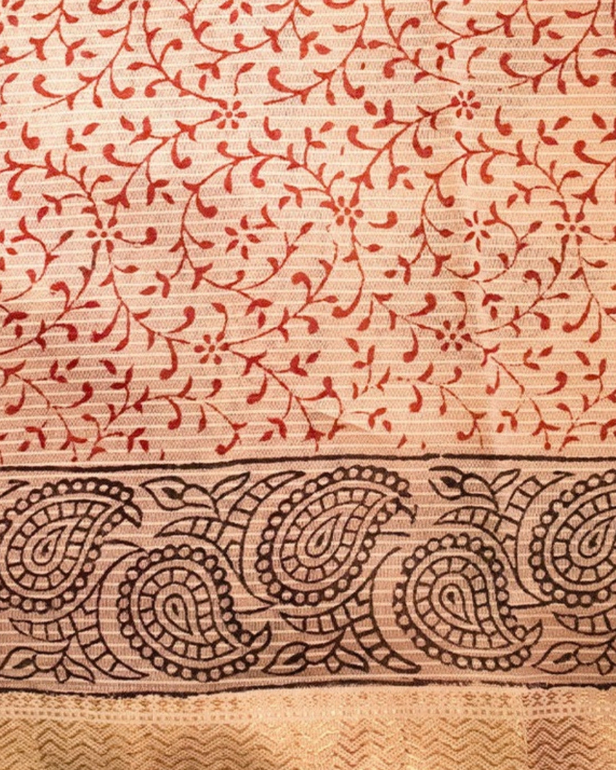 Shyam Bagh Print Silk & Cotton Saree — actual fabric