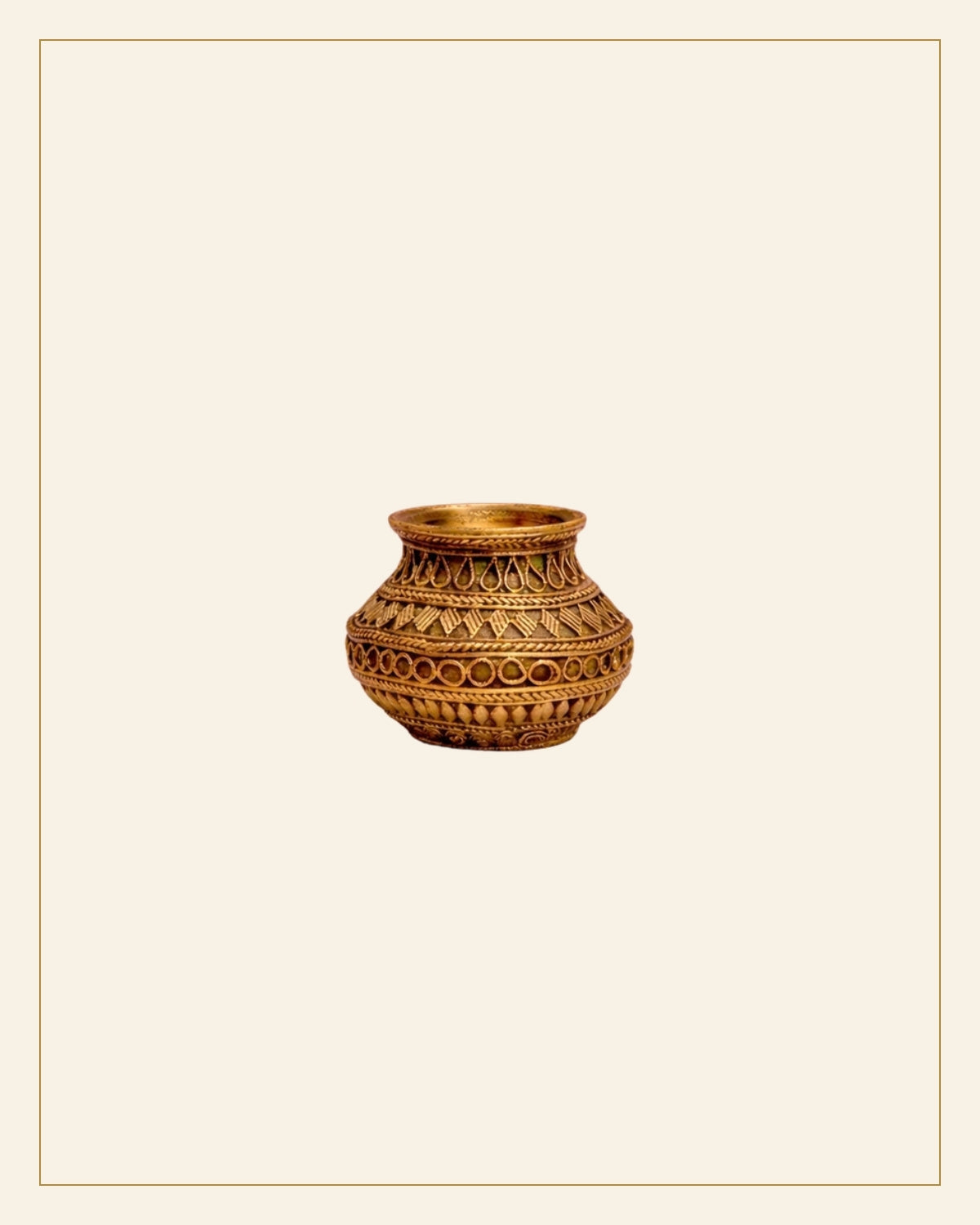 Handcrafted Brass Decorative Kalash Pot – Tribal Bhareva Craft — Saptadhārā