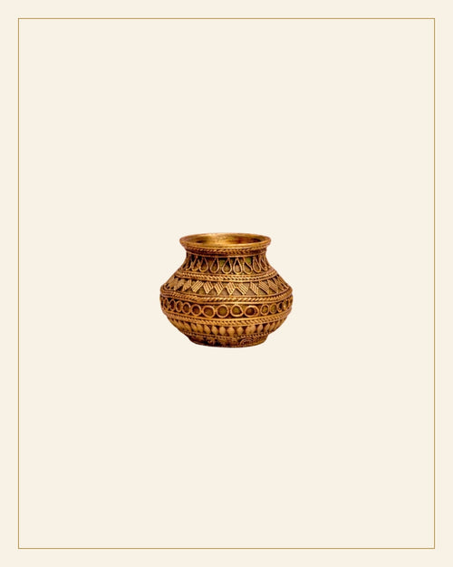 Handcrafted Brass Decorative Kalash Pot – Tribal Bhareva Craft — Saptadhārā