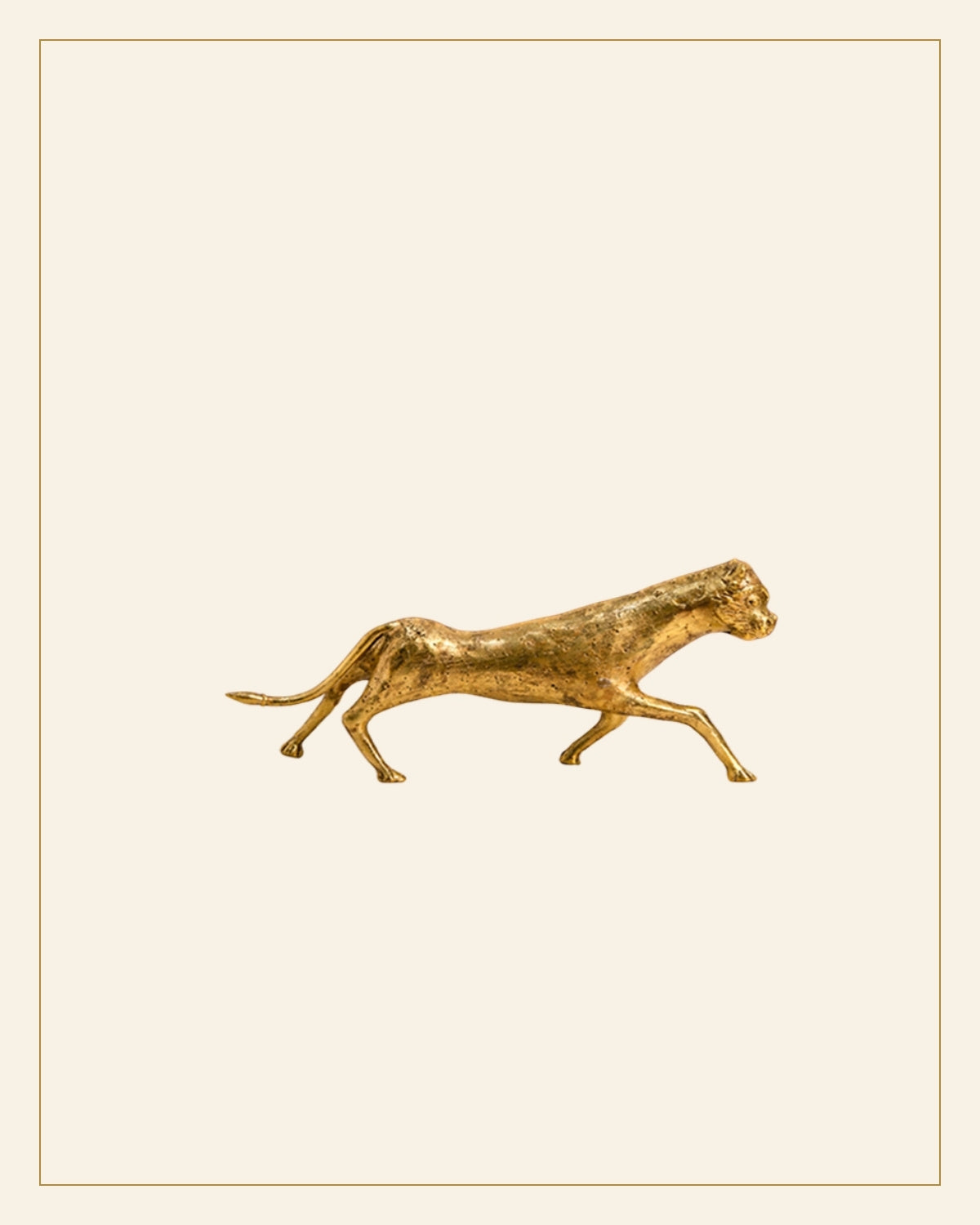 Handcrafted Brass Tribal Panther Showpiece — Saptadhārā