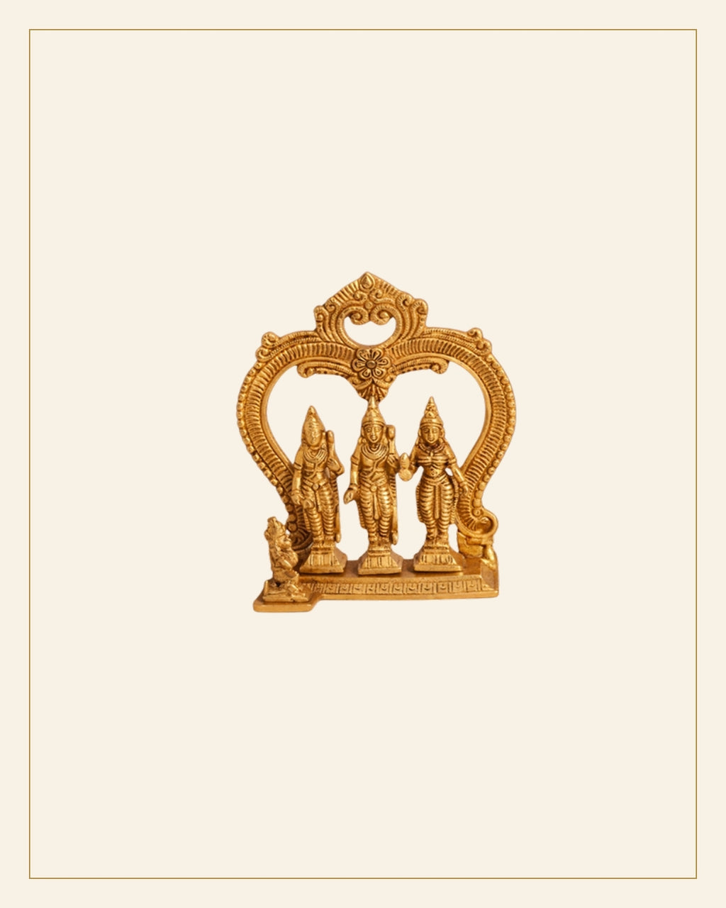 Brass Ram Darbar Idol with Ornamental Arch · Bell Metal — Saptadhārā