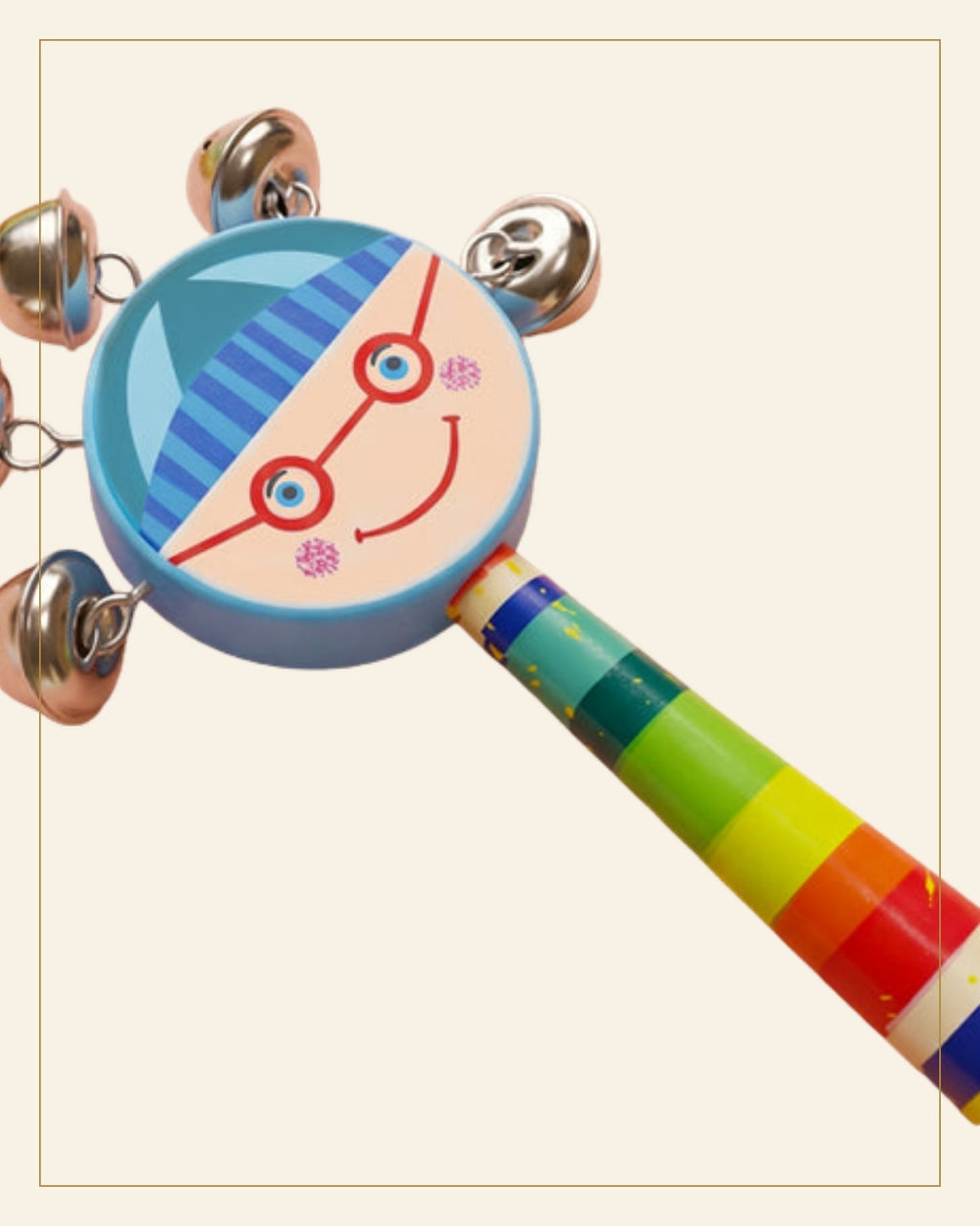 Sheesham Wooden Jhunjhuna Rattle Toy · Budhni Lacquerware — Saptadhārā detail