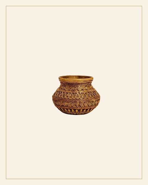 Handcrafted Brass Decorative Kalash Pot – Tribal Bhareva Craft — Saptadhārā