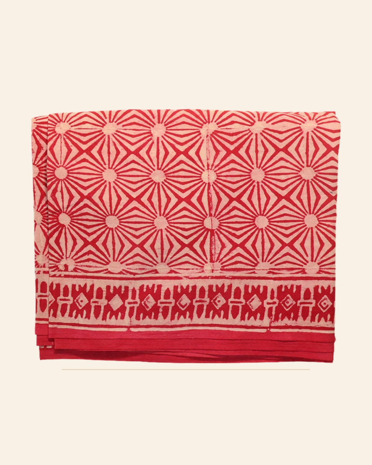 Gulabi Dabu Print Cotton Dress Material — Saptadhārā studio