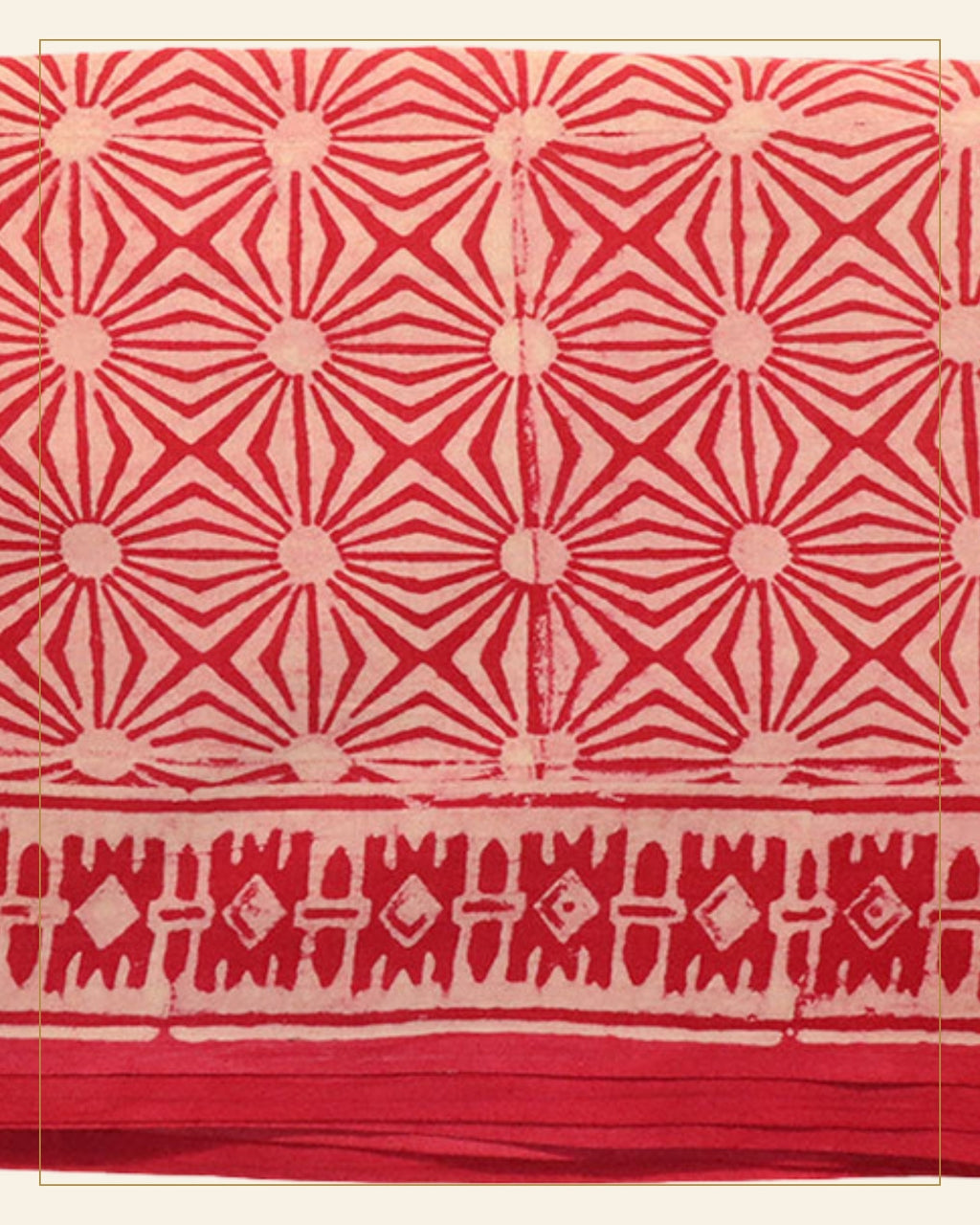 Gulabi Dabu Print Cotton Dress Material — Saptadhārā detail
