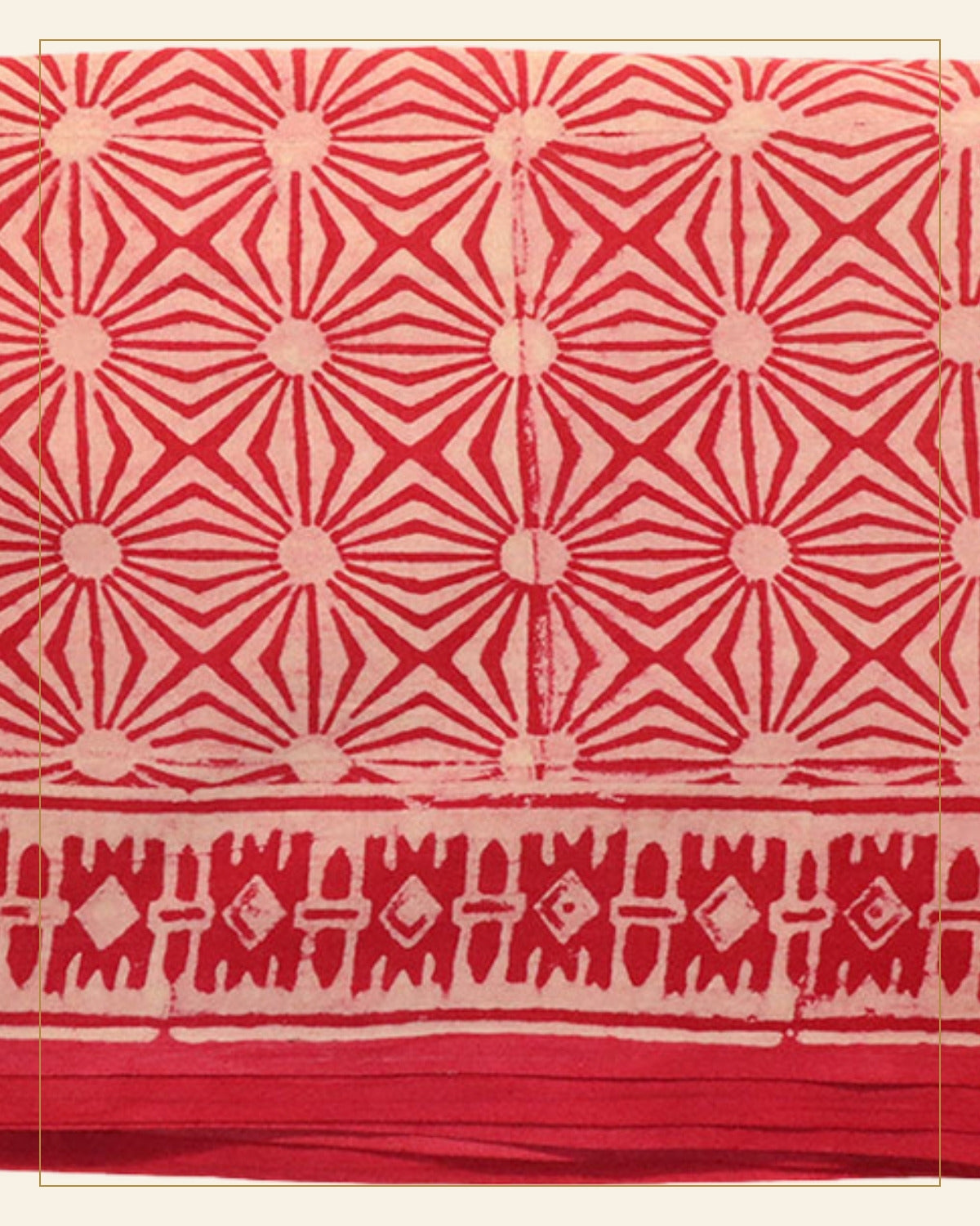 Gulabi Dabu Print Cotton Dress Material — Saptadhārā detail