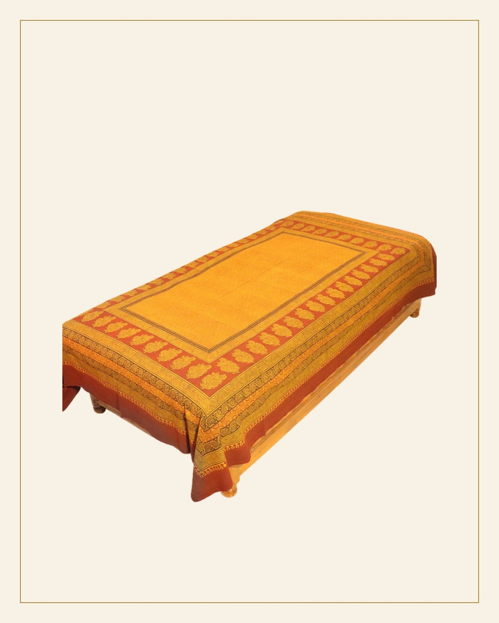 Hand Block Printed Bagh Cotton Single Bed Sheet — Saptadhārā