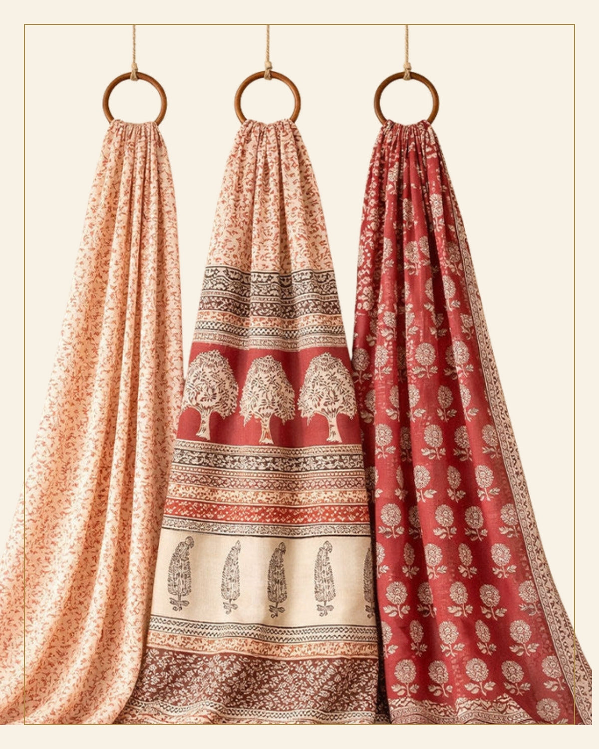Hand Block Printed Bagh Cotton Suit – 3 Piece Unstitched — Saptadhārā detail