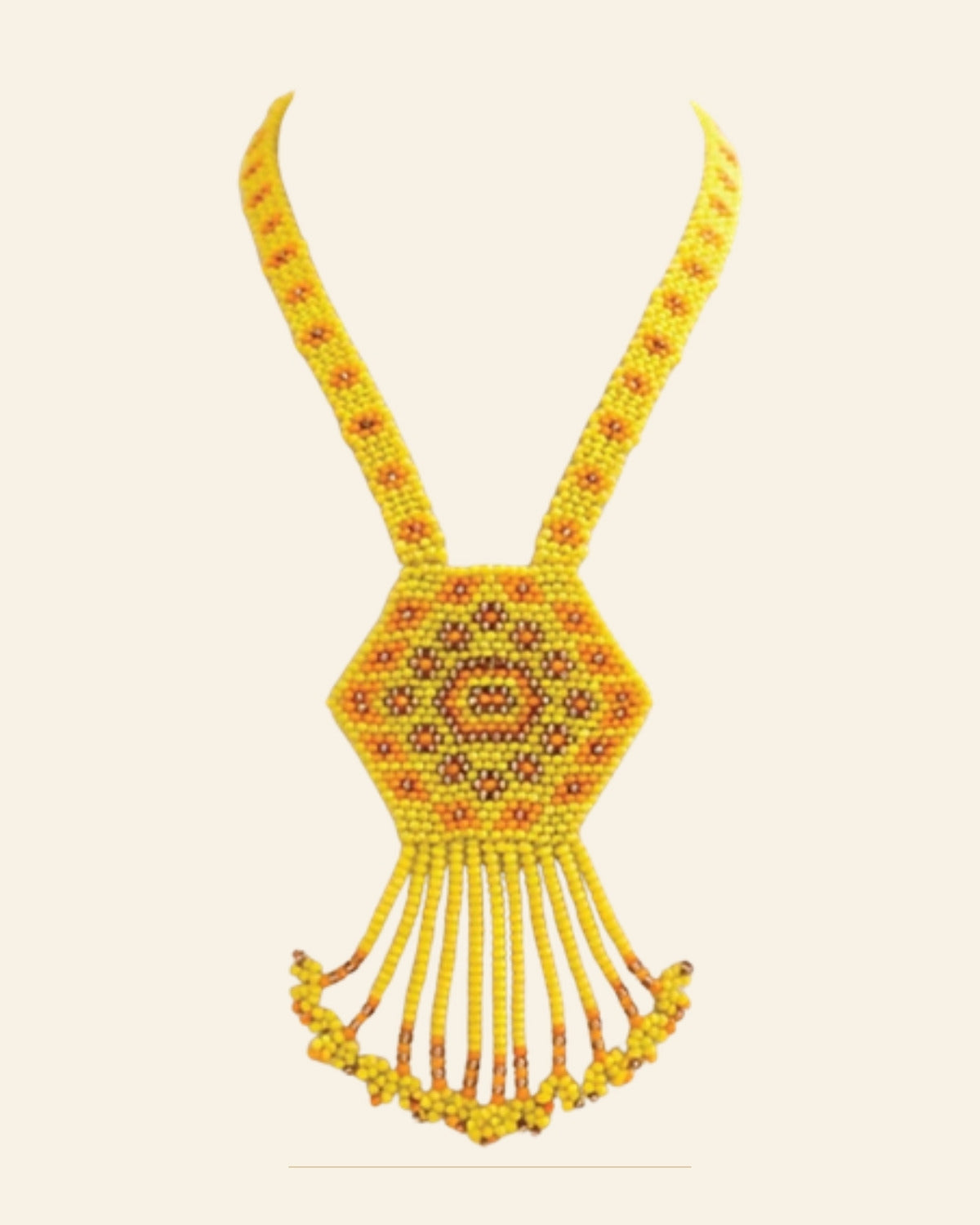 Handcrafted Geometric Beaded Mangalsutra Set with Earrings — Saptadhārā studio