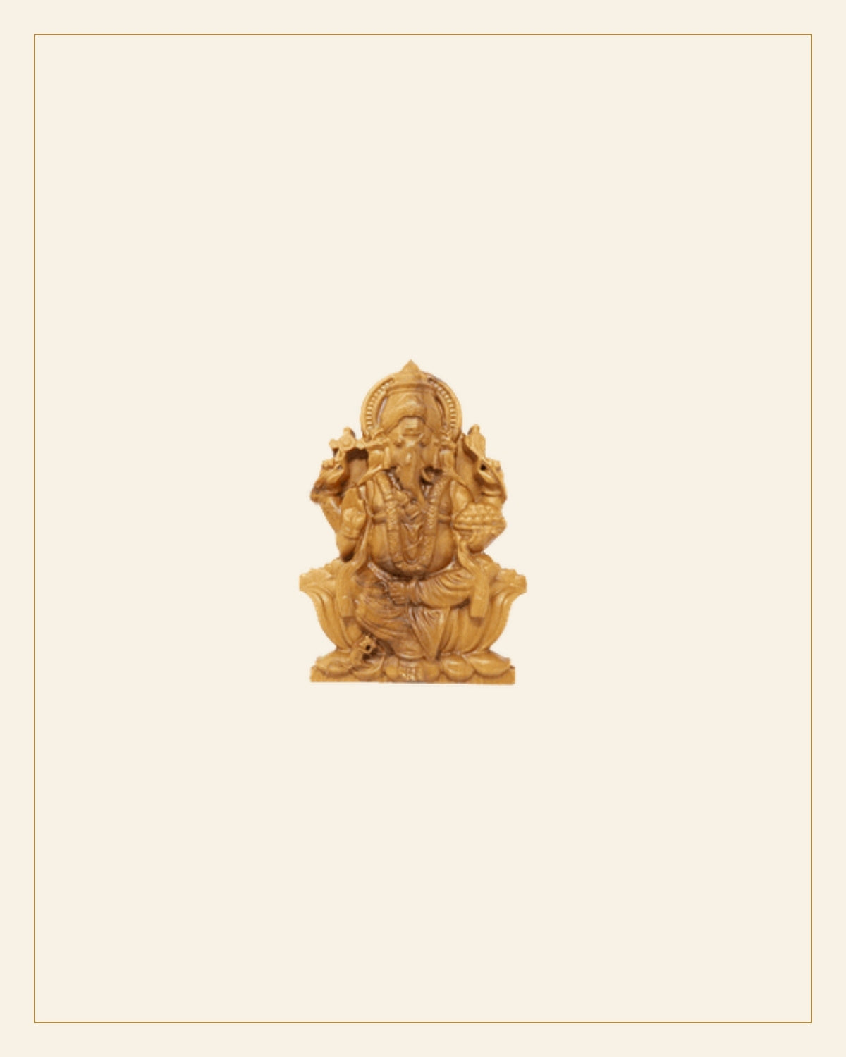 Hand-Carved Solid Teak Wood Lord Ganesha ( Small ) Wall Hanging — Saptadhārā