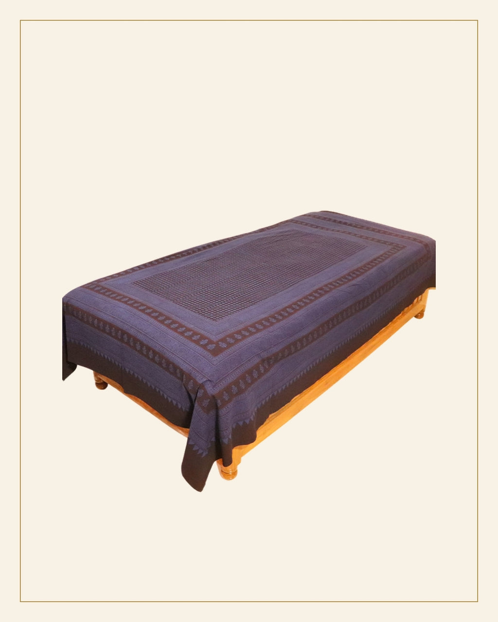 Hand Block Printed Bagh Cotton Single Bed Sheet — Saptadhārā