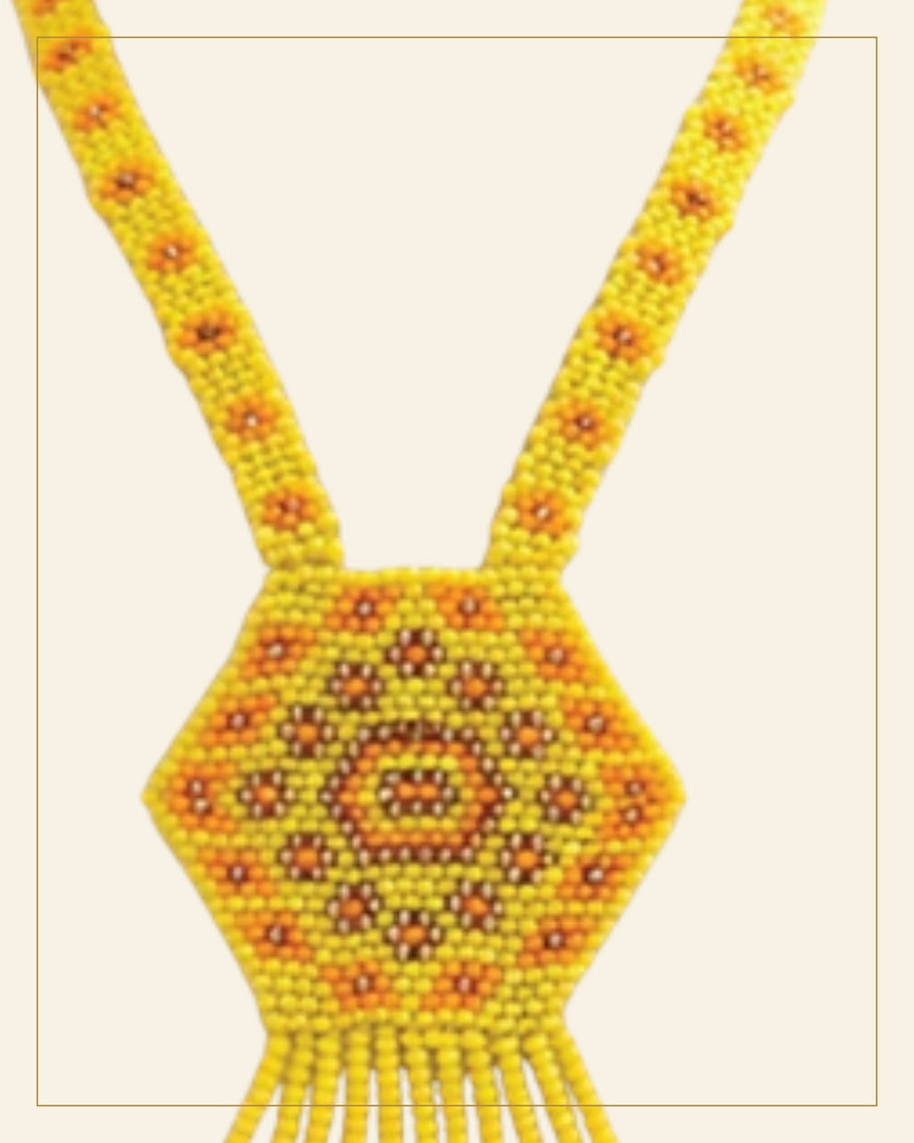 Handcrafted Geometric Beaded Mangalsutra Set with Earrings — Saptadhārā detail