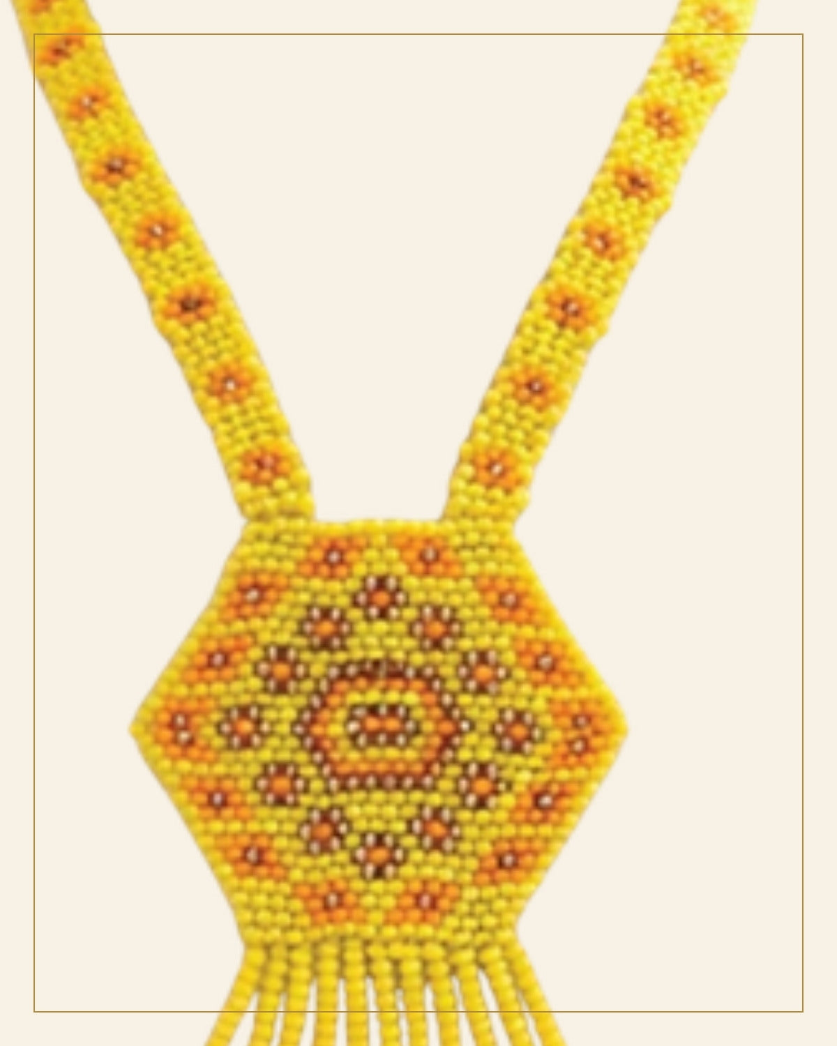 Handcrafted Geometric Beaded Mangalsutra Set with Earrings — Saptadhārā detail