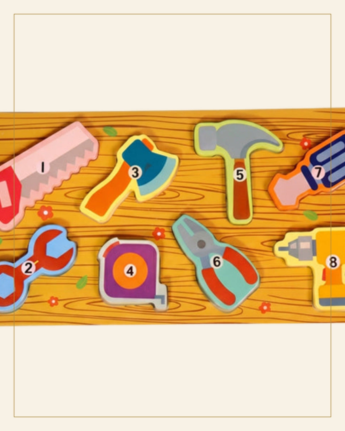 Sheesham Wooden Tool Kit Toy Set for Kids · Budhni Lacquerware — Saptadhārā detail