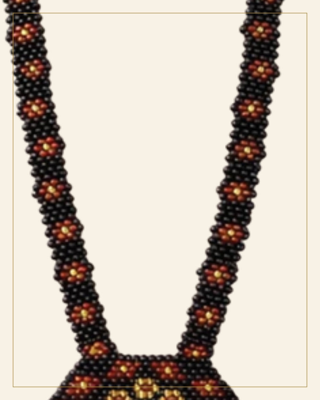 Handcrafted Geometric Beaded Mangalsutra Set with Earrings — Saptadhārā detail
