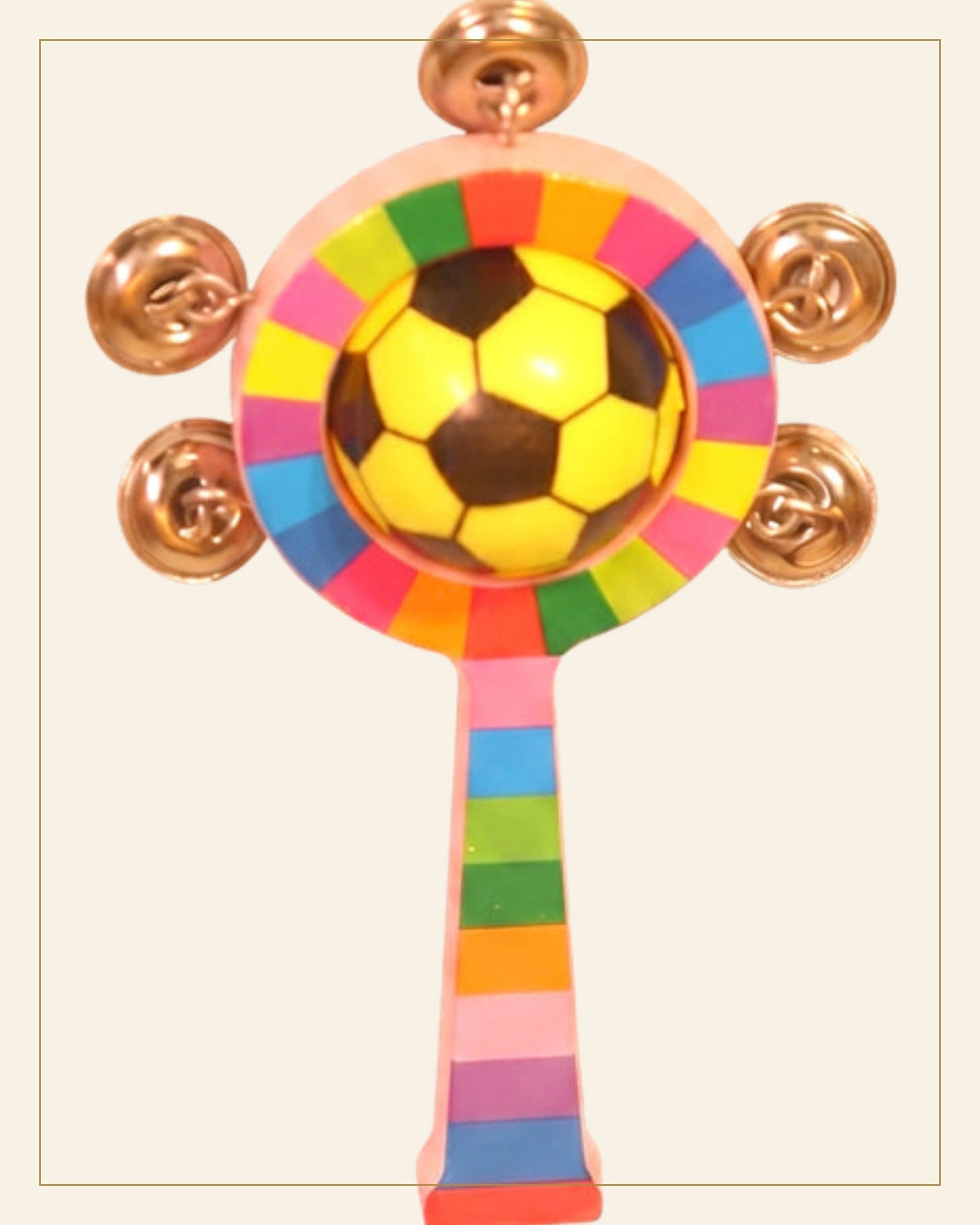 Sheesham Wooden Ghunghuna Rattle Toy · Budhni Lacquerware — Saptadhārā detail