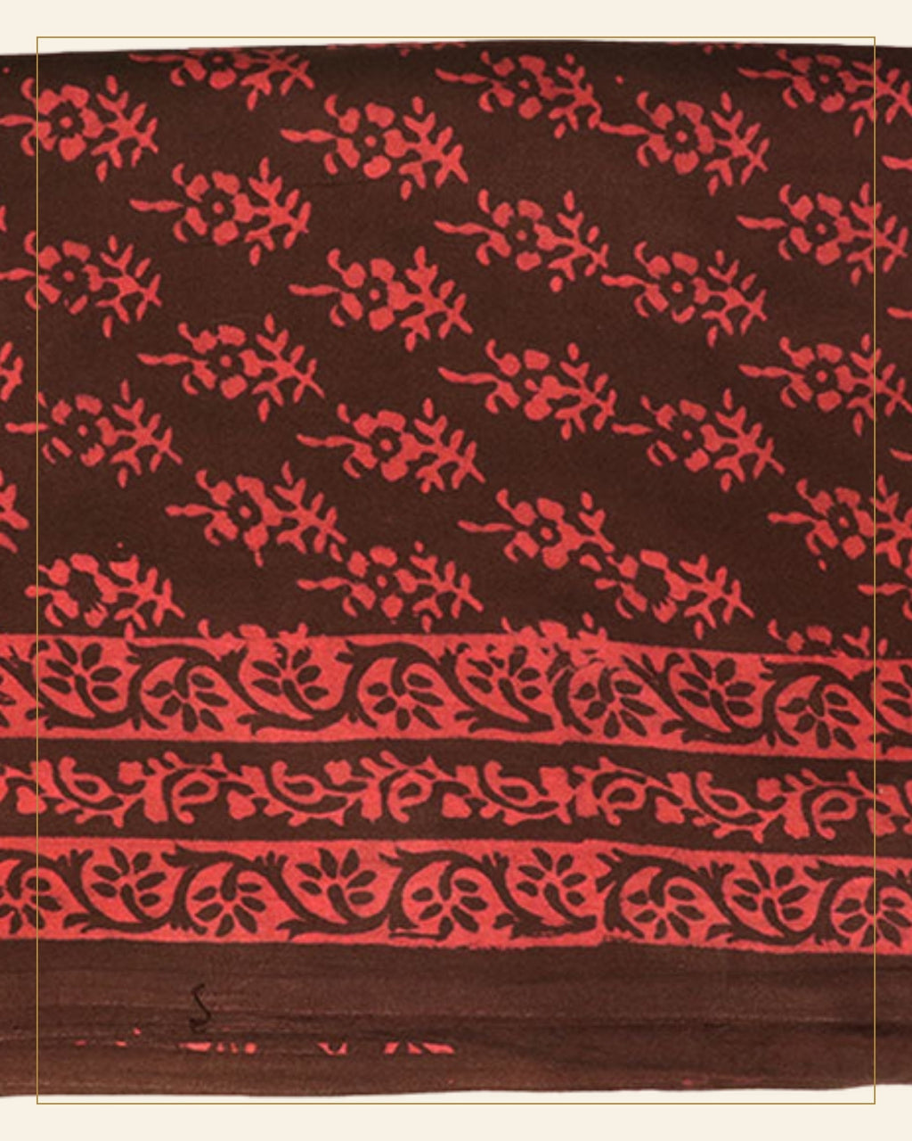 Sindoori Dabu Print Cotton Dress Material — Saptadhārā detail