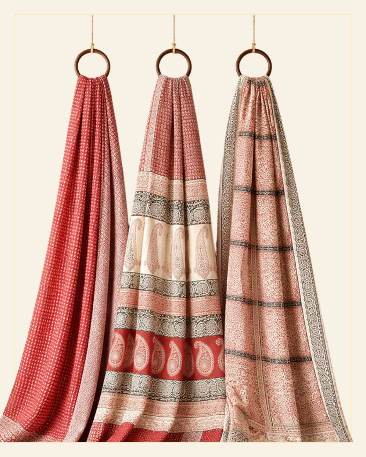 Hand Block Printed Bagh Cotton Suit – 3 Piece Unstitched — Saptadhārā detail