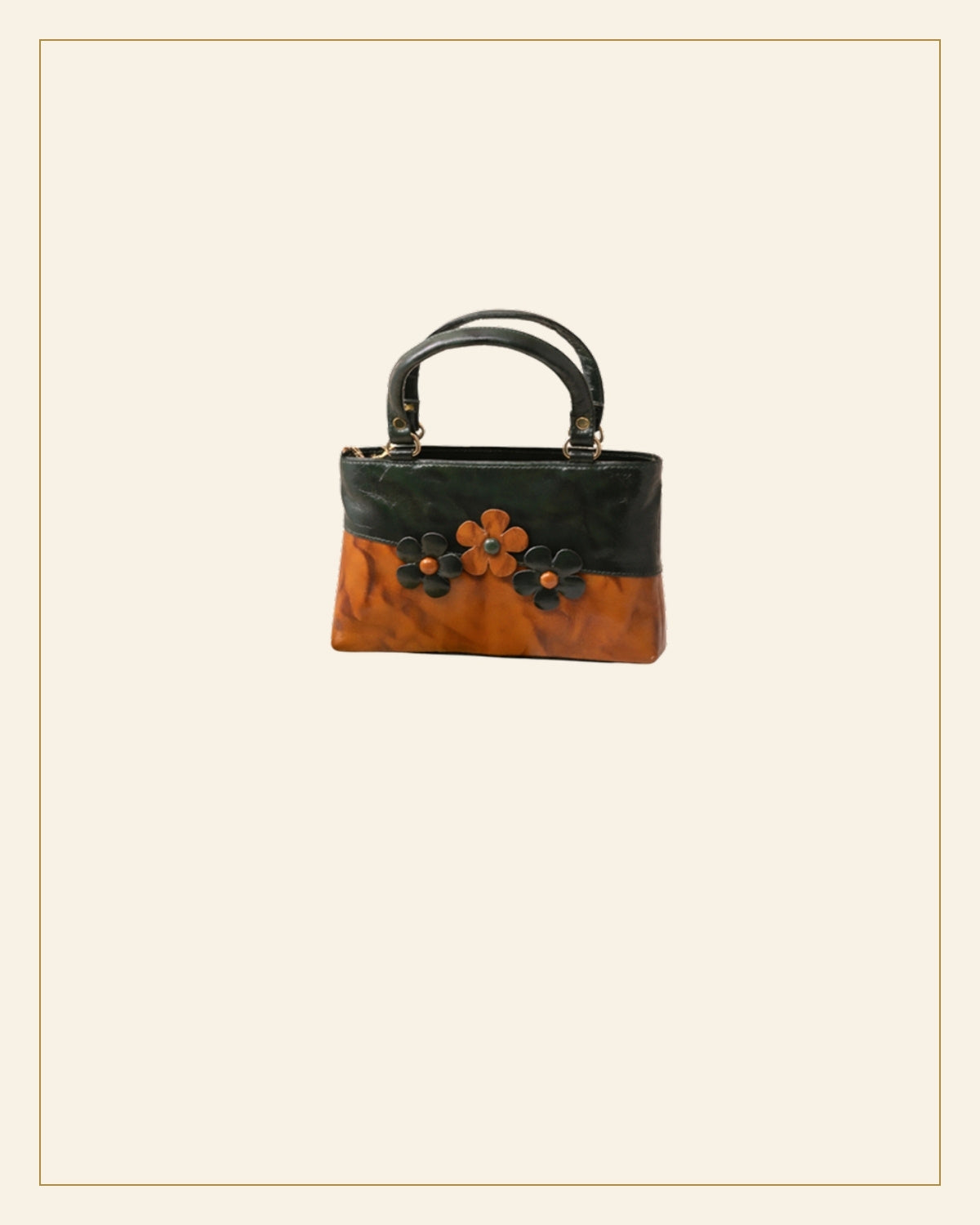 Dhani Sheep Leather Floral Applique Handbag · Leathercraft — Saptadhārā