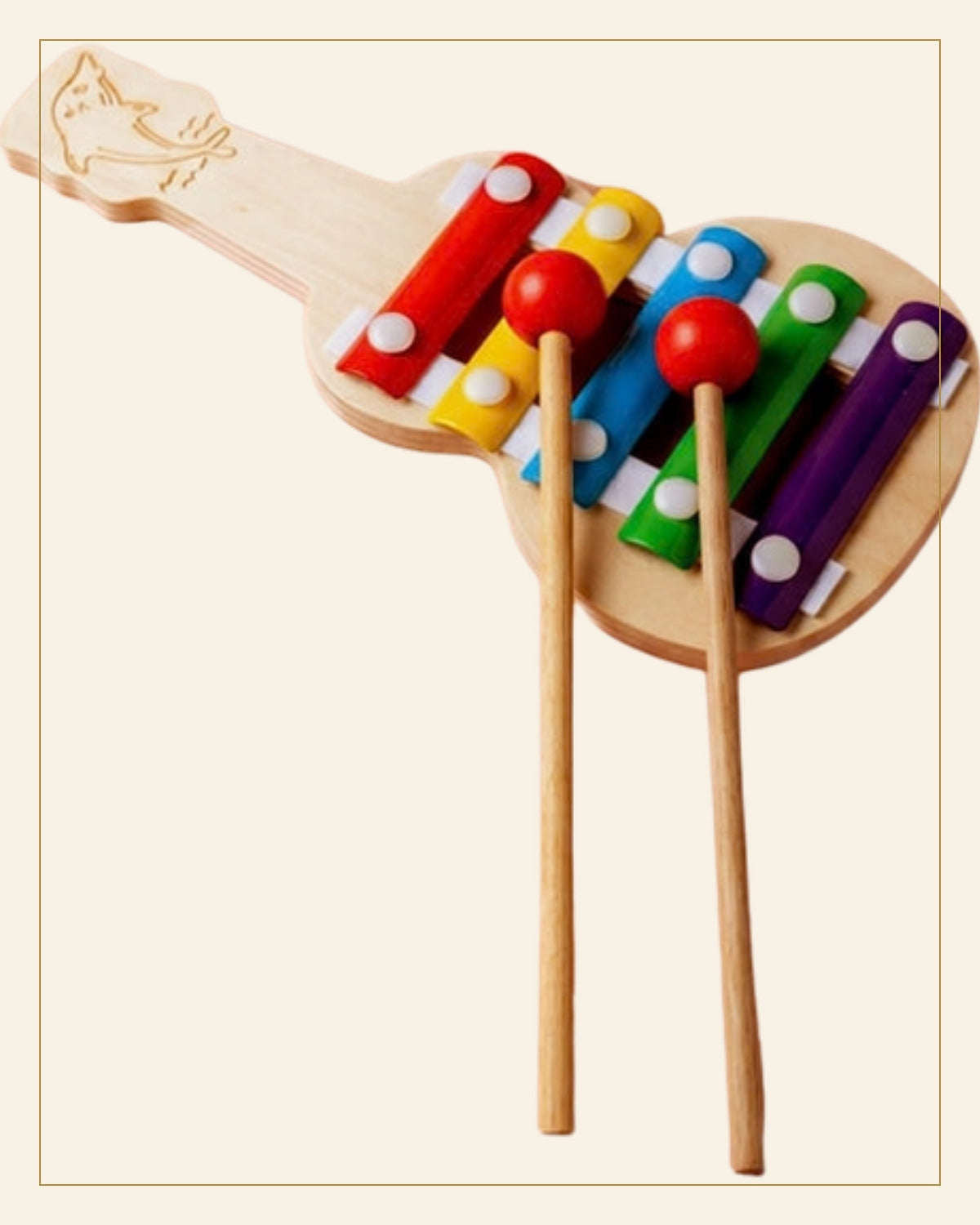 Sheesham Wooden Xylophone Toy · Budhni Lacquerware — Saptadhārā detail