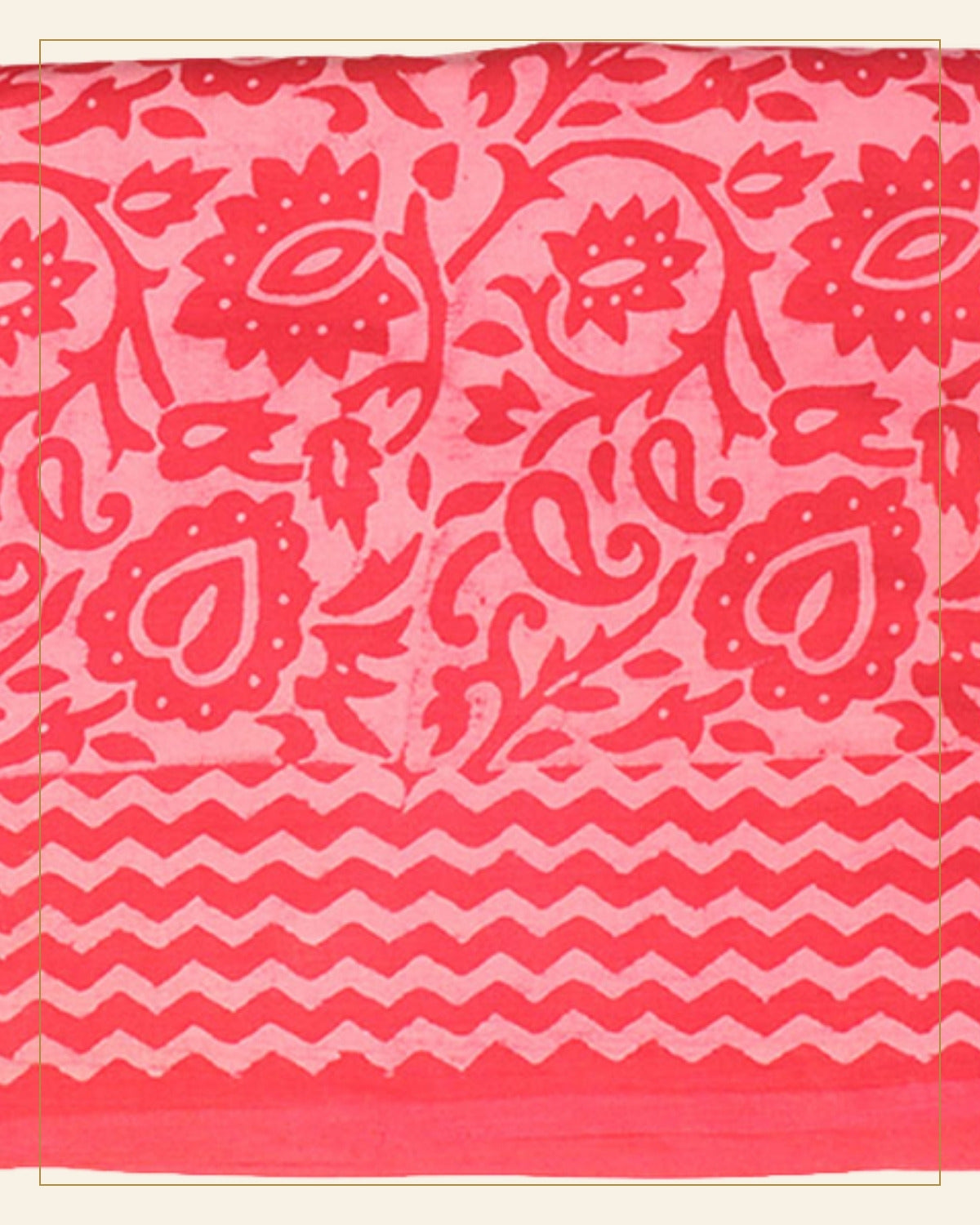 Gulabi Dabu Print Cotton Dress Material — Saptadhārā detail