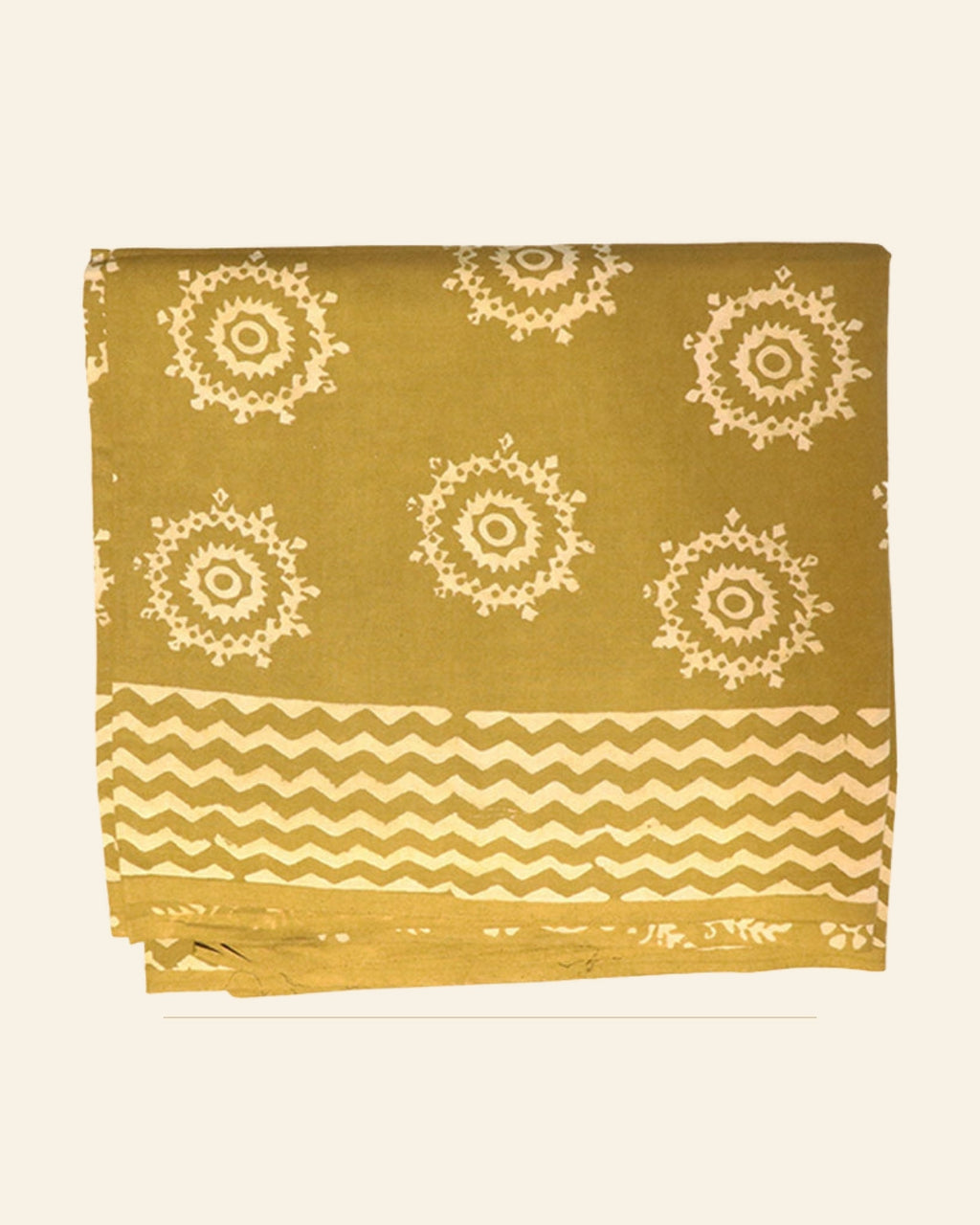 Haldi Dabu Print Cotton Dress Material — Saptadhārā studio