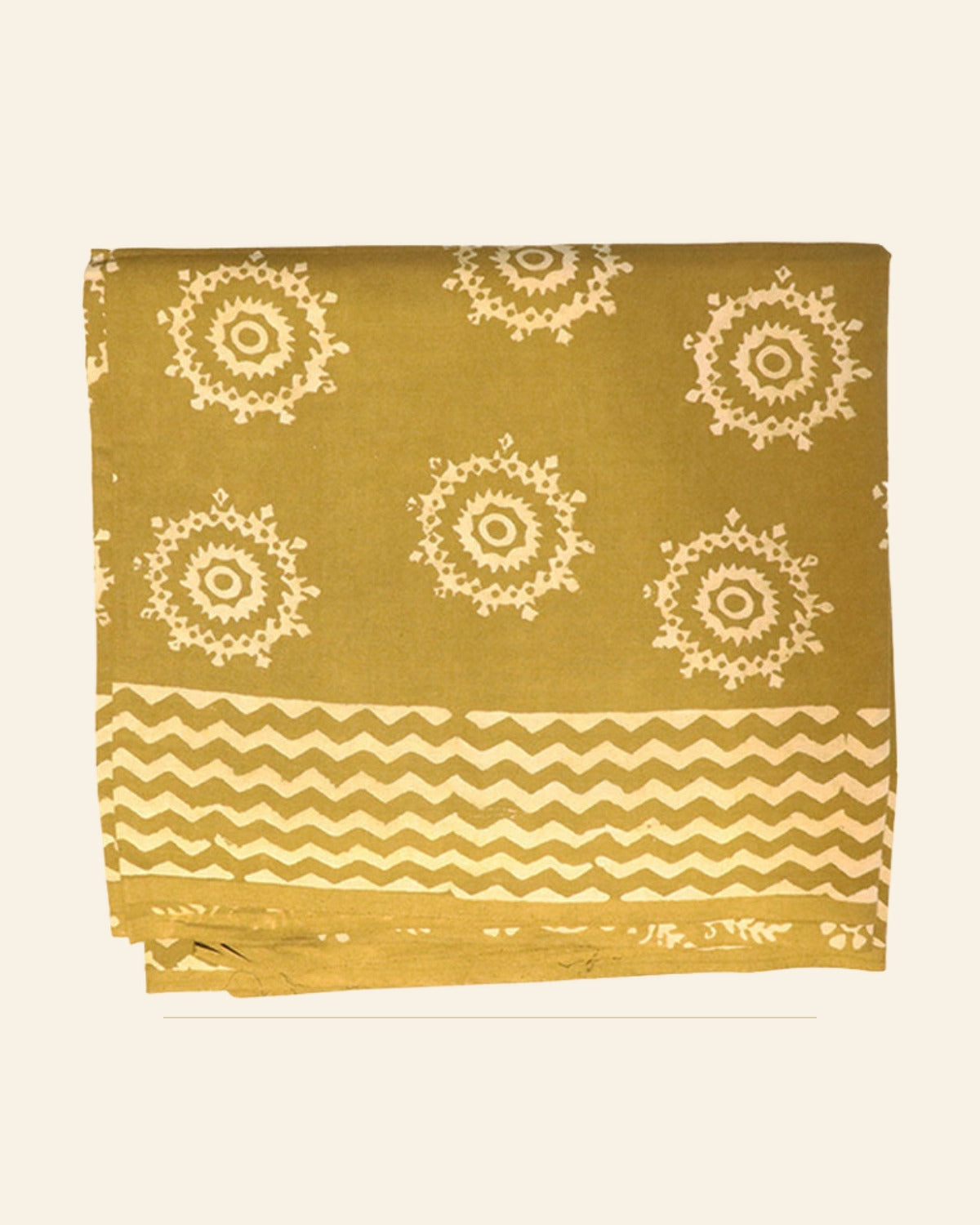 Haldi Dabu Print Cotton Dress Material — Saptadhārā studio
