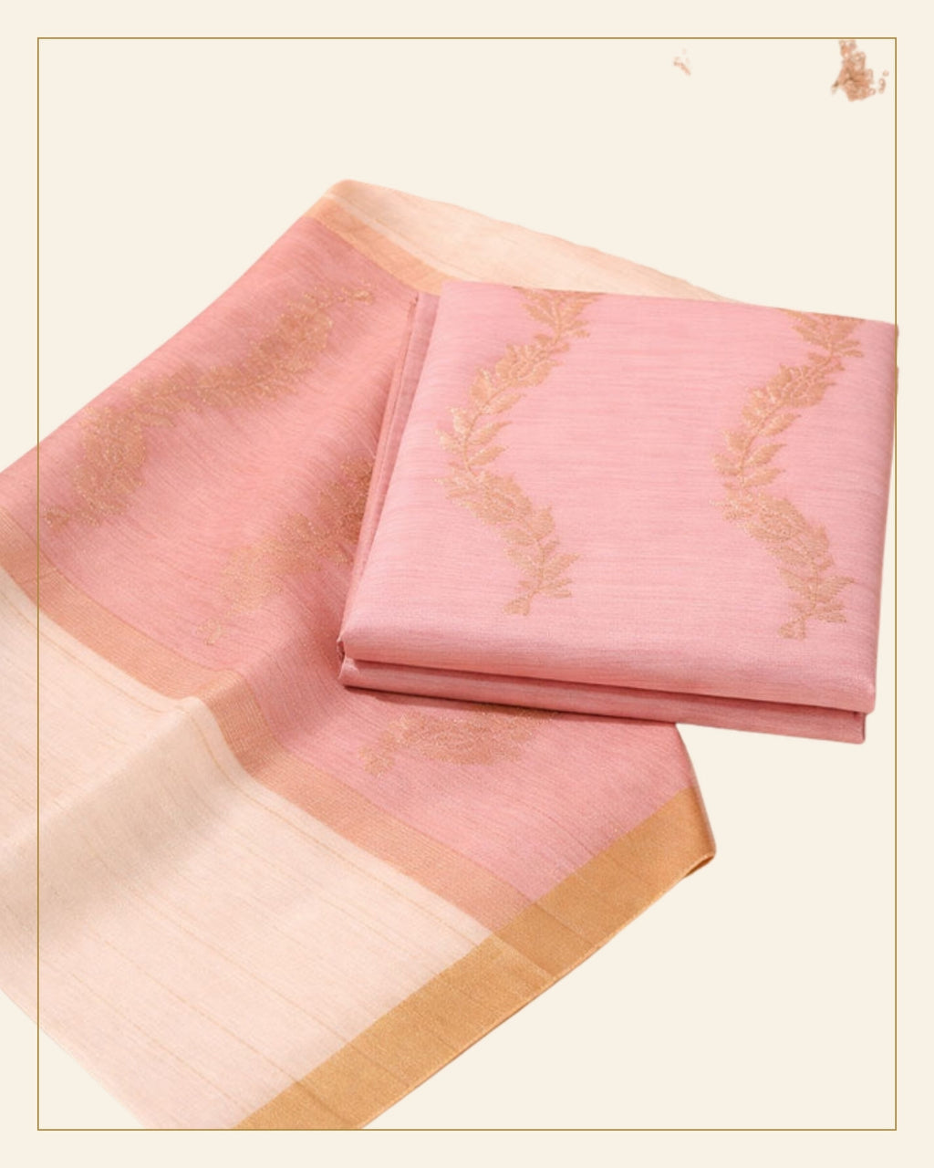 Handwoven Unstitched Chanderi 3 Piece Suit Set (Silk & Mercerized Cotton) — Saptadhārā detail