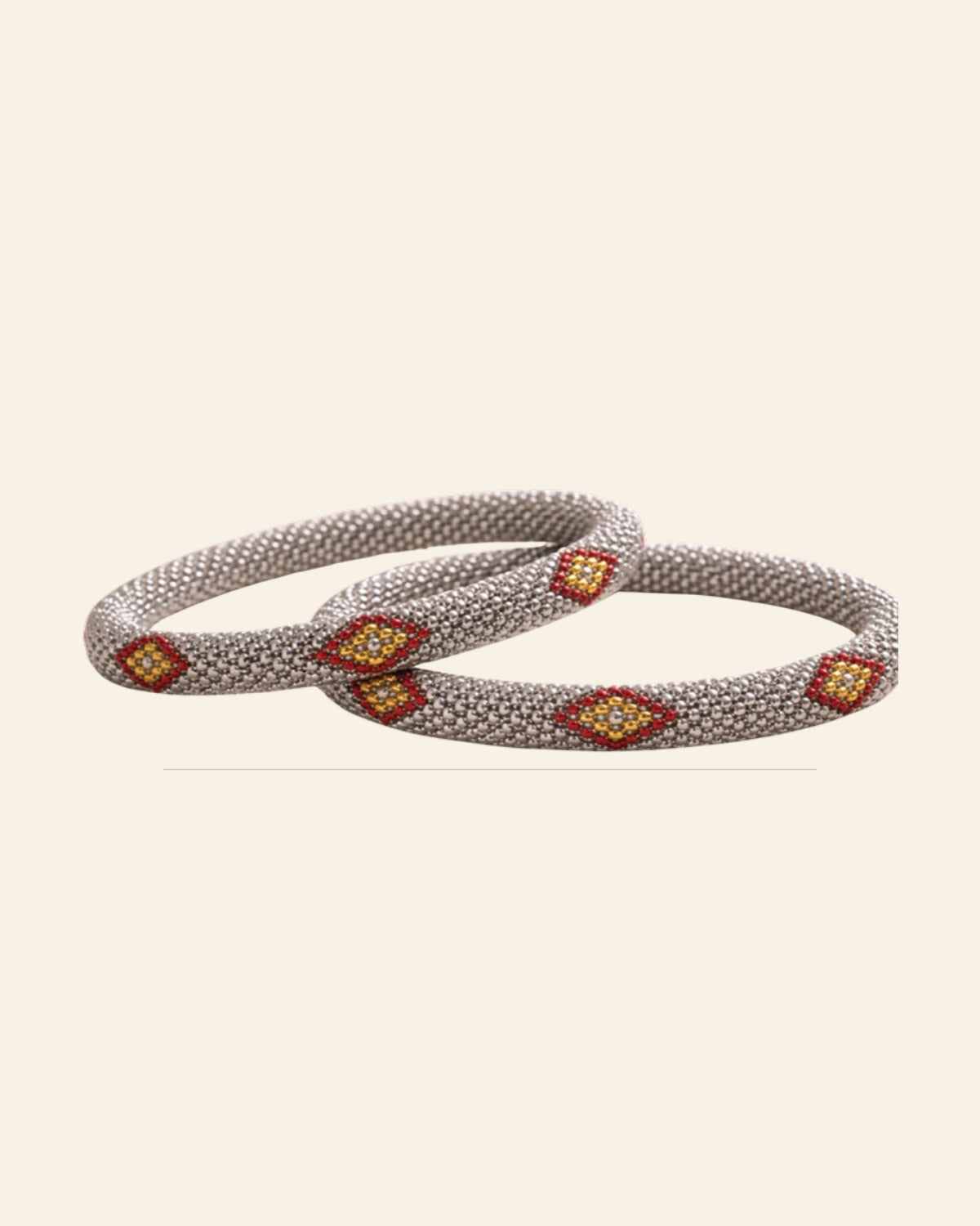Handcrafted Beaded Bangles – Traditional Ethnic Jewelry (Set of 1) — Saptadhārā studio