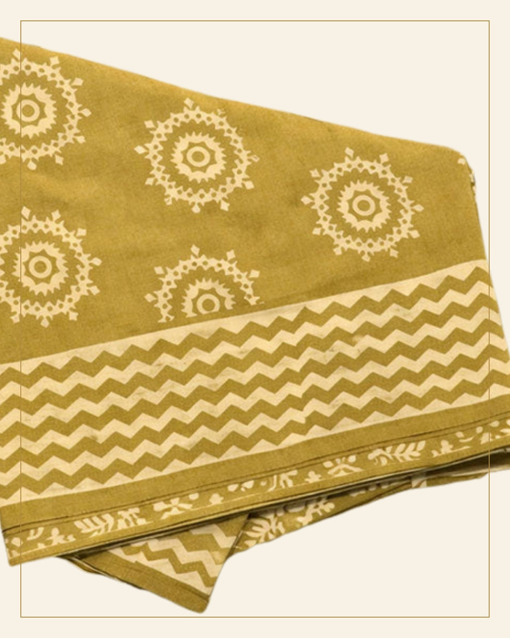 Haldi Dabu Print Cotton Dress Material — Saptadhārā detail